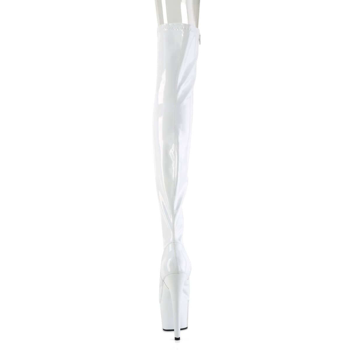 ADORE-3011HWR Patent White Thigh High Platform Boots