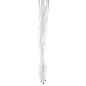 ADORE-3011HWR Patent White Thigh High Platform Boots
