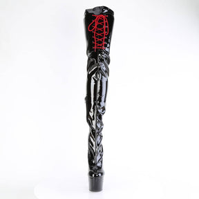 ADORE-4001WR Black & Red Thigh High Boots