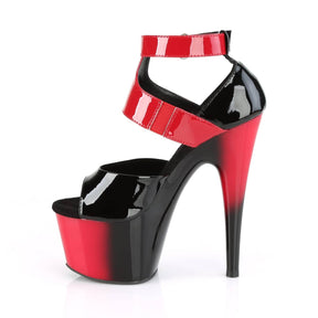 ADORE-700-16 Black & Red Ankle Peep Toe High Heel