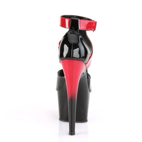 ADORE-700-16 Black & Red Ankle Peep Toe High Heel