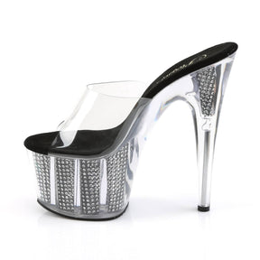 ADORE-701SRS Clear & Silver Peep Toe High Heel