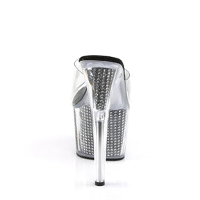 ADORE-701SRS Clear & Silver Peep Toe High Heel