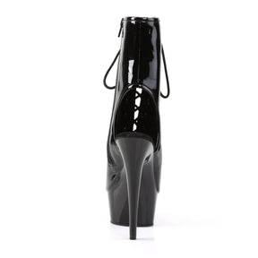DELIGHT-1016 Black Calf High Peep Toe Boots