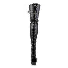 DELIGHT-3025 Black Thigh High Boots