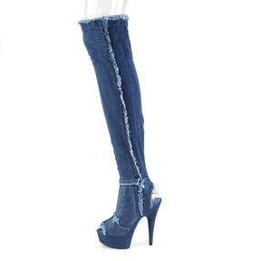 DELIGHT-3030 Blue Thigh High Boots