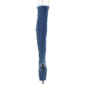 DELIGHT-3030 Blue Thigh High Boots