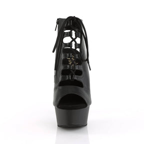 DELIGHT-600-20 Black Ankle Peep Toe Boots