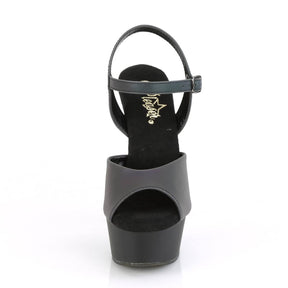 DELIGHT-609REFL Black & Purple Ankle Peep Toe High Heel