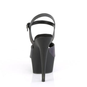DELIGHT-609REFL Black & Purple Ankle Peep Toe High Heel