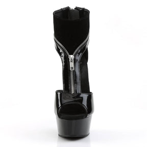 DELIGHT-690 Black Ankle T-Strap Boots