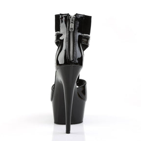 DELIGHT-690 Black Ankle T-Strap Boots