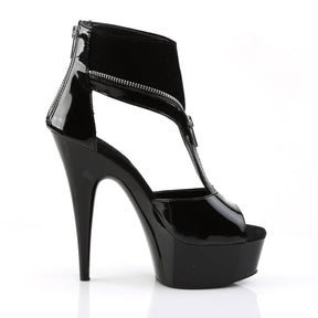 DELIGHT-690 Black Ankle T-Strap Boots