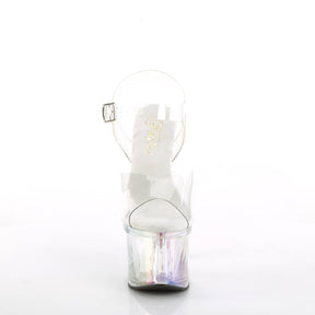 ESTEEM-708RBP Clear & Multi Colour Ankle Peep Toe High Heel