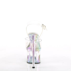 ESTEEM-708RBP Clear & Multi Colour Ankle Peep Toe High Heel