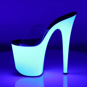 FLAMINGO-801UV Clear & White Peep Toe High Heel