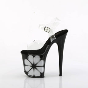 FLAMINGO-808NLHS Black & Green Ankle Peep Toe High Heel