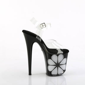FLAMINGO-808NLHS Black & Green Ankle Peep Toe High Heel
