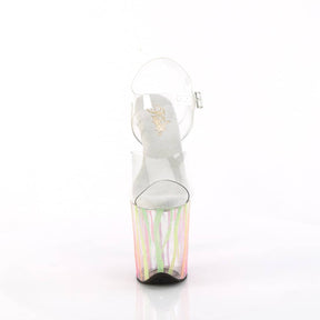 FLAMINGO-808RG-03 Clear & Multi Colour Ankle Peep Toe High Heel