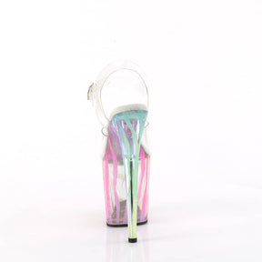 FLAMINGO-808RG-03 Clear & Multi Colour Ankle Peep Toe High Heel