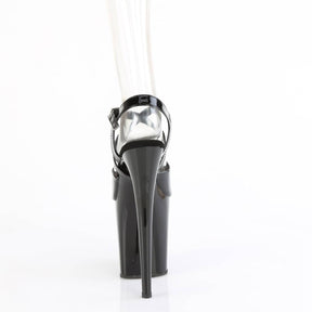 FLAMINGO-824 Black Ankle Peep Toe High Heel