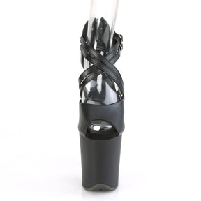 FLAMINGO-865 Black Ankle Peep Toe High Heel