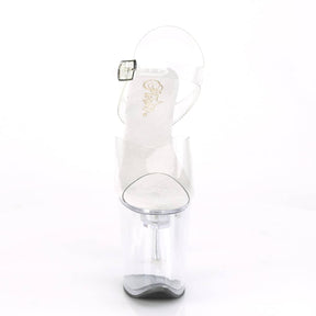 FLASHDANCE-808 Clear & Red Ankle Peep Toe High Heel