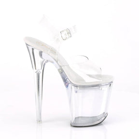 FLASHDANCE-808 Clear & Red Ankle Peep Toe High Heel