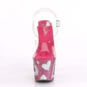 LOVESICK-708HEART Pink & Clear Ankle Peep Toe High Heel