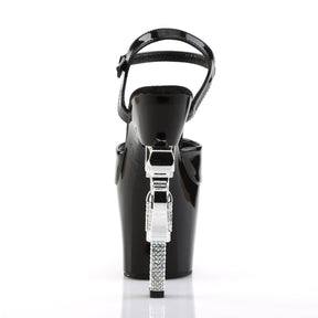 REVOLVER-709 Black Ankle Peep Toe High Heel