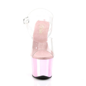SKY-308 Pink & Clear Ankle Peep Toe High Heel