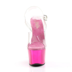 SKY-308 Pink & Clear Ankle Peep Toe High Heel