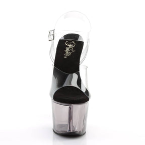 SKY-308T Clear & Black Ankle Peep Toe High Heel