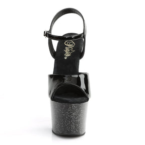 SKY-309MG Black Ankle Peep Toe High Heel