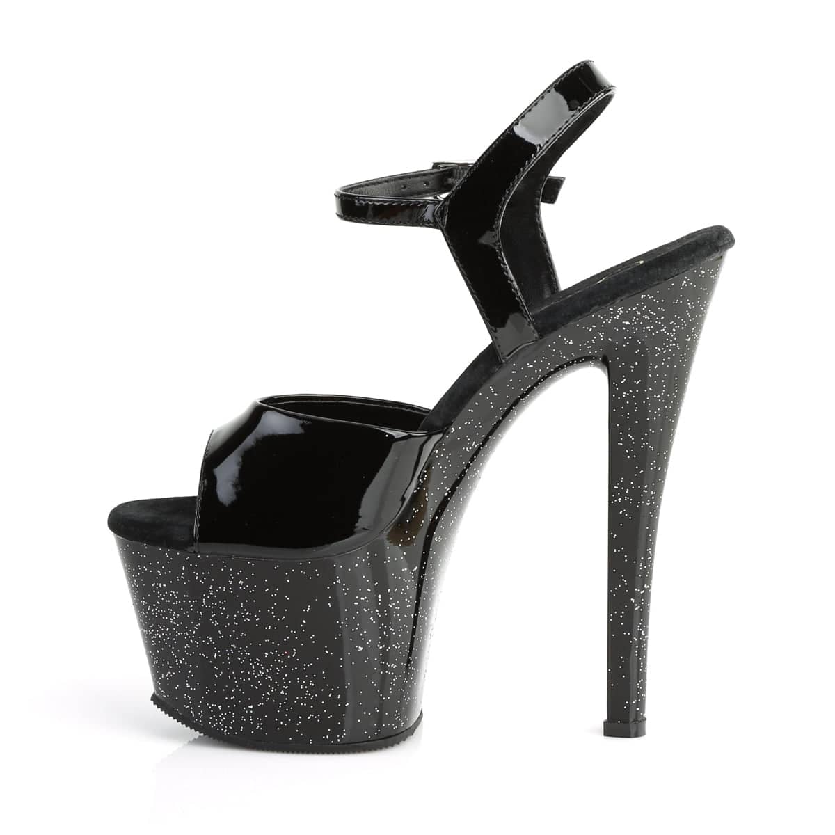 SKY-309MG Black Ankle Peep Toe High Heel