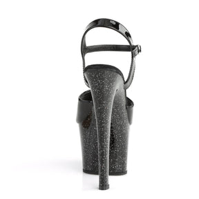 SKY-309MG Black Ankle Peep Toe High Heel
