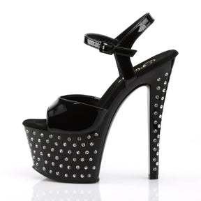 STARDUST-709 Black Ankle Peep Toe High Heel
