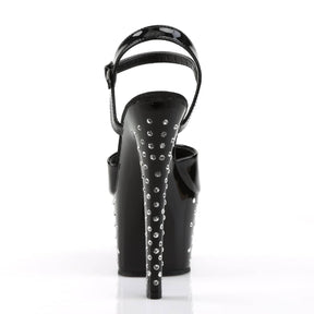 STARDUST-709 Black Ankle Peep Toe High Heel