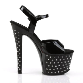 STARDUST-709 Black Ankle Peep Toe High Heel