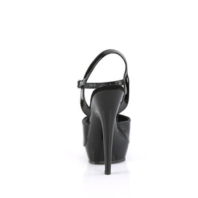 SULTRY-609 Black Ankle Peep Toe High Heel