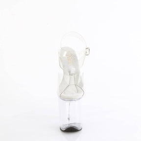 TREASURE-808FLA Clear Ankle Peep Toe High Heel