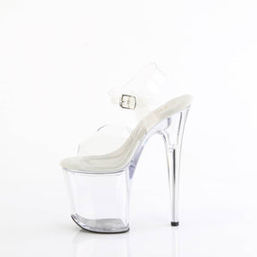 TREASURE-808FLA Clear Ankle Peep Toe High Heel