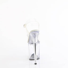 TREASURE-808FLA Clear Ankle Peep Toe High Heel