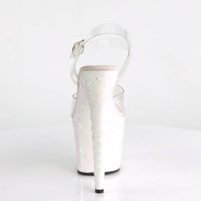 UNICORN-708LG Clear & Pink Ankle Peep Toe High Heel