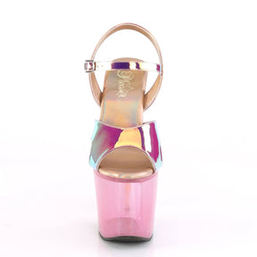 UNICORN-711T Pink & Multi Colour Ankle Peep Toe High Heel