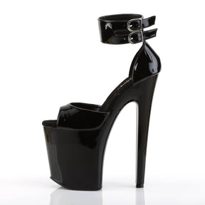 XTREME-875 Black Ankle Peep Toe High Heel