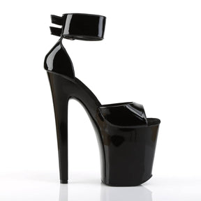 XTREME-875 Black Ankle Peep Toe High Heel