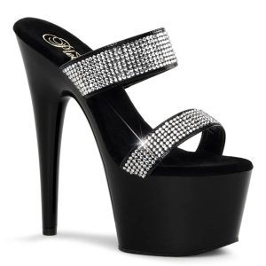ADORE-702-2 Black & Silver Peep Toe High Heel