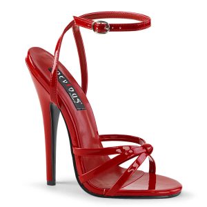 DOMINA-108 Red 6 Inch Heel Sandals