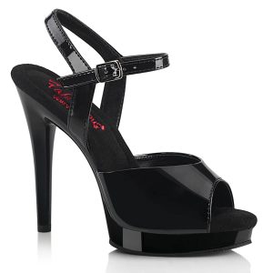 GLORY-509 Black Ankle Peep Toe High Heel